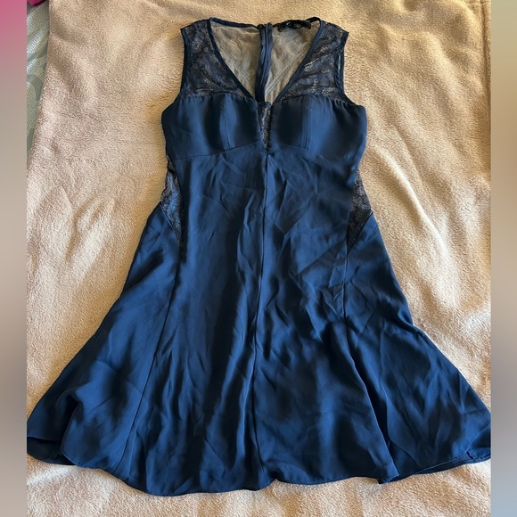 BCBGMaxAzria | Dresses | Bcbg Navy Blue Lace Dress | Poshmark